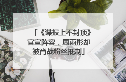 《谍报上不封顶》官宣阵容，周雨彤却被肖战粉丝抵制