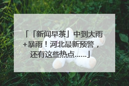 「新闻早茶」中到大雨+暴雨！河北最新预警，还有这些热点……