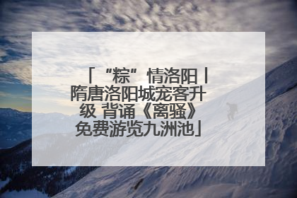 “粽”情洛阳丨隋唐洛阳城宠客升级 背诵《离骚》免费游览九洲池