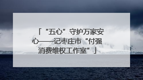 “五心”守护万家安心——记枣庄市“付强消费维权工作室”