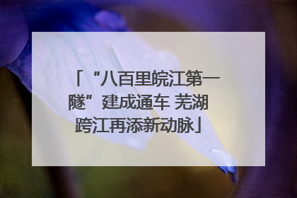 “八百里皖江第一隧”建成通车 芜湖跨江再添新动脉