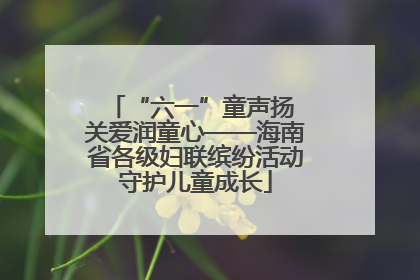 “六一”童声扬 关爱润童心——海南省各级妇联缤纷活动守护儿童成长
