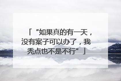 “如果真的有一天，没有案子可以办了，我秃点也不是不行”