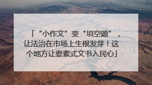 “小作文”变“填空题”，让法治在市场上生根发芽！这个地方让要素式文书入民心