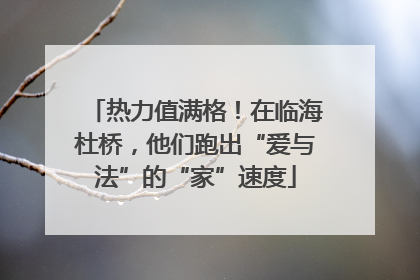 热力值满格！在临海杜桥，他们跑出“爱与法”的“家”速度