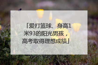 爱打篮球、身高1米93的阳光男孩，高考取得理想成绩