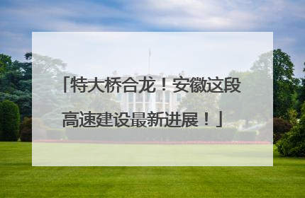 特大桥合龙！安徽这段高速建设最新进展！