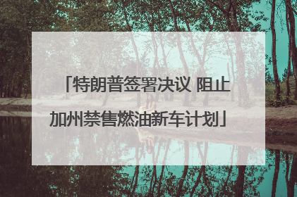 特朗普签署决议 阻止加州禁售燃油新车计划