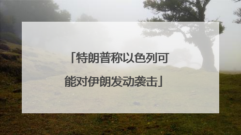 特朗普称以色列可能对伊朗发动袭击