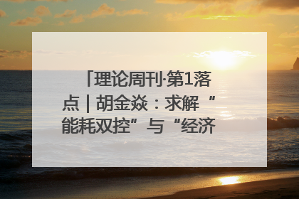 理论周刊·第1落点｜胡金焱：求解“能耗双控”与“经济增长”矛盾