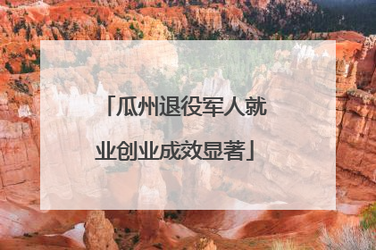 瓜州退役军人就业创业成效显著