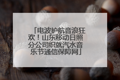 电波护航音浪狂欢！山东移动日照分公司织就汽水音乐节通信保障网