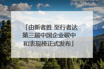 由新者胜 至行者达 第三届中国企业碳中和表现榜正式发布