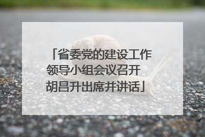 省委党的建设工作领导小组会议召开 胡昌升出席并讲话