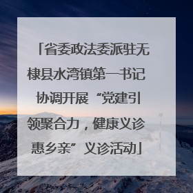 省委政法委派驻无棣县水湾镇第一书记 协调开展“党建引领聚合力，健康义诊惠乡亲”义诊活动