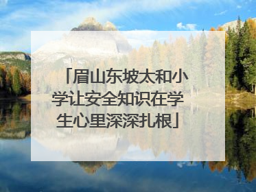 眉山东坡太和小学让安全知识在学生心里深深扎根