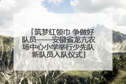 筑梦红领巾 争做好队员——安徽省龙亢农场中心小学举行少先队新队员入队仪式