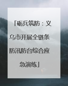 砺兵筑防：义乌市开展全链条防汛防台综合应急演练
