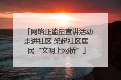 网络正能量宣讲活动走进社区 架起社区居民“文明上网桥”