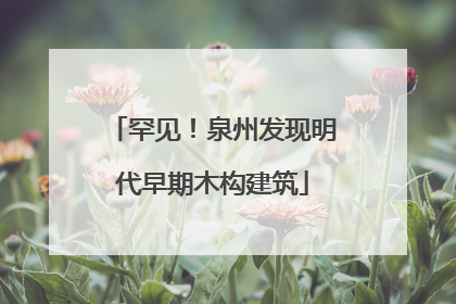 罕见！泉州发现明代早期木构建筑