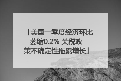 美国一季度经济环比萎缩0.2% 关税政策不确定性拖累增长