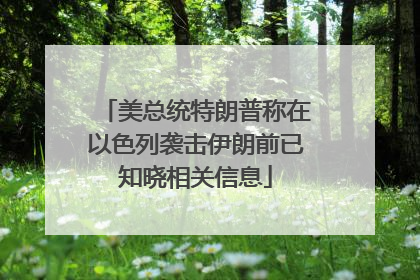 美总统特朗普称在以色列袭击伊朗前已知晓相关信息