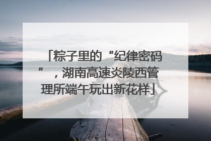 粽子里的“纪律密码”，湖南高速炎陵西管理所端午玩出新花样