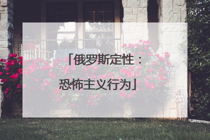 俄罗斯定性：恐怖主义行为