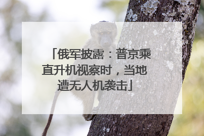 俄军披露：普京乘直升机视察时，当地遭无人机袭击