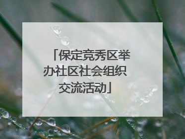 保定竞秀区举办社区社会组织交流活动