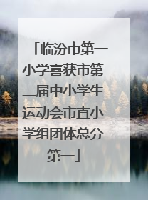 临汾市第一小学喜获市第二届中小学生运动会市直小学组团体总分第一