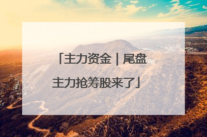 主力资金｜尾盘主力抢筹股来了