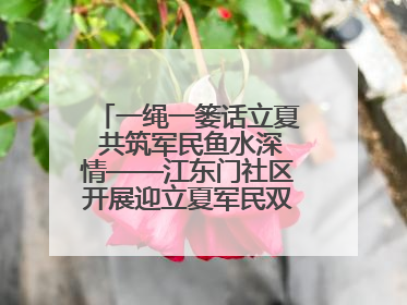 一绳一篓话立夏 共筑军民鱼水深情——江东门社区开展迎立夏军民双拥活动