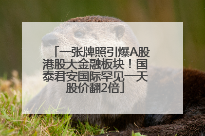 一张牌照引爆A股港股大金融板块！国泰君安国际罕见一天股价翻2倍