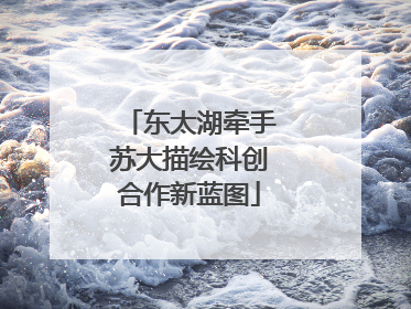 东太湖牵手苏大描绘科创合作新蓝图