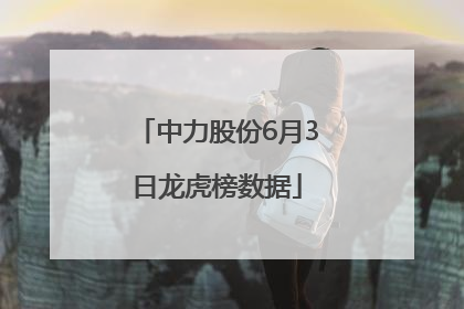 中力股份6月3日龙虎榜数据