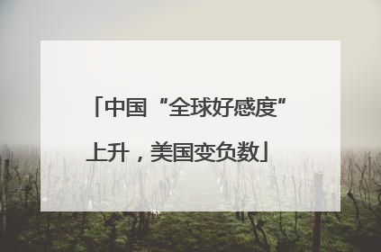 中国“全球好感度”上升，美国变负数