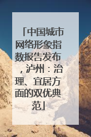 中国城市网络形象指数报告发布，泸州：治理、宜居方面的双优典范
