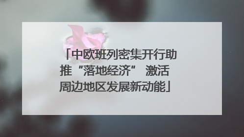 中欧班列密集开行助推“落地经济” 激活周边地区发展新动能