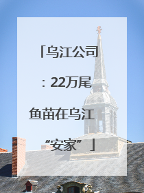 乌江公司：22万尾鱼苗在乌江“安家”