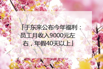 于东来公布今年福利：员工月收入9000元左右，年假40天以上