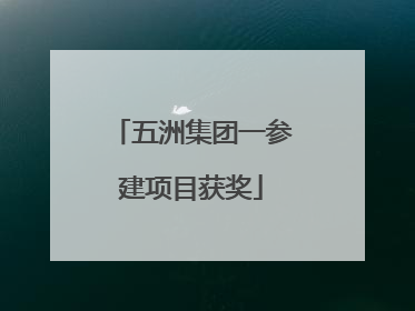 五洲集团一参建项目获奖