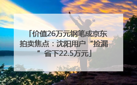 价值26万元钢笔成京东拍卖焦点：沈阳用户“捡漏”省下22.5万元