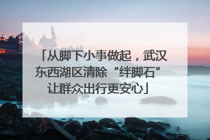 从脚下小事做起，武汉东西湖区清除“绊脚石”让群众出行更安心