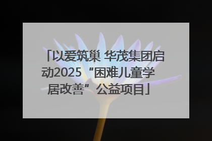 以爱筑巢 华茂集团启动2025“困难儿童学居改善”公益项目