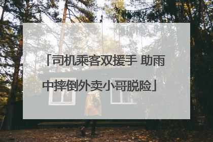 司机乘客双援手 助雨中摔倒外卖小哥脱险