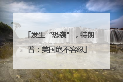 发生“恐袭”，特朗普：美国绝不容忍