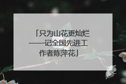 只为山花更灿烂——记全国先进工作者陈萍花