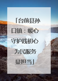 台前县孙口镇：暖心守护践初心 为民服务显担当