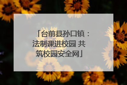 台前县孙口镇：法制课进校园 共筑校园安全网